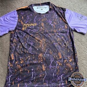 Pitviper Purple and Orange lightweight bike tee.